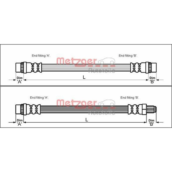 2X Metzger BremsschlÄUche Hinten Rechts Vorne Links Passend FÜR Renault Kangoo-image