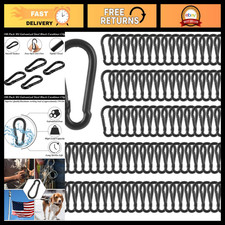 100 Pack Heavy Duty M4 Black Carabiner Clips, 1.57" Snap Hooks for Camping, Hiki