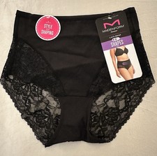 NWT MAIDENFORM Flexees Black Firm Shapes LACE BRIEF Panty Medium FLSL02