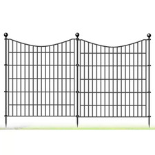 32 In. H X 23.6 Ft. Rustproof Metal No Dig Dog Garden Fence for Outdoor Fencing