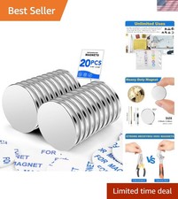 Neodymium Magnetic Refrigerator Magnets, White, 20 Pack