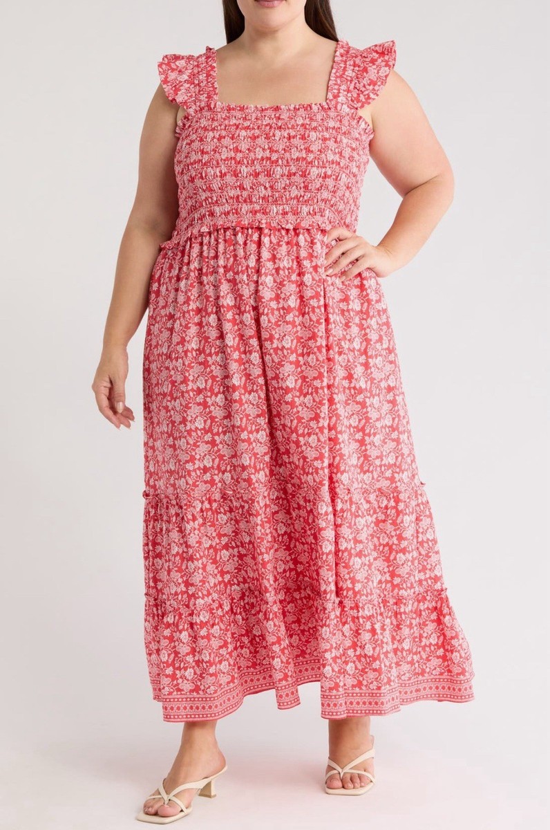 pink midi corset dress Pretty Pixie Women Floral A-Line Maxi Dress For Women (Pink, S)