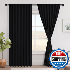 Hiasan Blackout Curtains 84" Long, Extra Wide Thermal Bedroom Drapes Pair