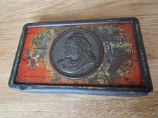 Boer War Tin Box Queen Victoria 1900 Chocolate,inscribed battle dates on reverse