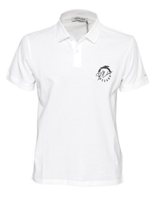NWT TRUSSARDI POLO SHIRT white piquè short sleeve luxury Italy 2XL