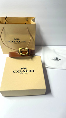 Coach Brown Basic Belt Women s Size M Solid Designer Adjustable Logo Buckle
