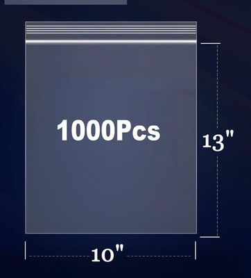 10'' x 13'' Resealable Plastic Bags 1000 Pack Reclosable Mini Bags with Zipper
