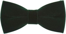 Mens Velvet Bow Tie Solid Color Formal Tuxedo Banquet Bowtie Dark Green