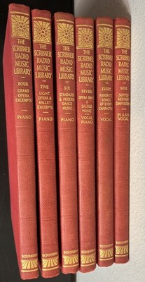 THE SCRIBNER RADIO MUSIC LIBRARY SET OF 6 Books HC GC Compositions Vintage 1946