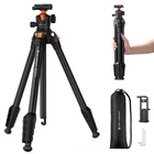 K&F CONCEPT 63" Travel Tripod Max Load 22lb w/ Phone Holder for DSLR Camera
