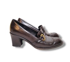 Vintage 90s Cole Haan Italian Leather Quiet Luxury Classic Loafer Heels Size 8