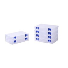 6 Pack Fixed 12 Grids Clear Plastic Storage Divider Box with Lid, Stackable T...