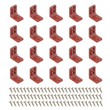 20pcs 1.06x1.06x0.65" Plastic Corner Braces Right Angle Bracket Support, Brown