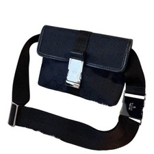 Borsa a tracolla Gucci Body Marsupio in vita nero con hardware argento per uomo