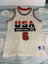 Vintage Champion USA Basketball Dream Team Patrick Ewing #6 Jersey White Mesh