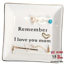 Ceramic Ring Dish Jewelry Tray-Mom Gifts, Remember I Love You Mom - Mother's