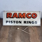 Vintage Automotive Speed Shop RAMCO PISTON RINGS Lighted Sign Hot Rod Untested