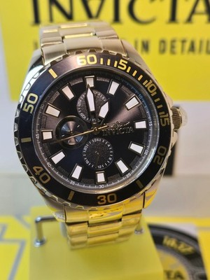 Invicta Pro Diver Zenith Men's Watch 46mm  Gold Stainless Steel with Black Dial