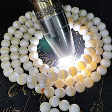8mm Rare Organic Gem Sea Giant Clam Bead Necklace Bangle Pray Rosary 108 Beads