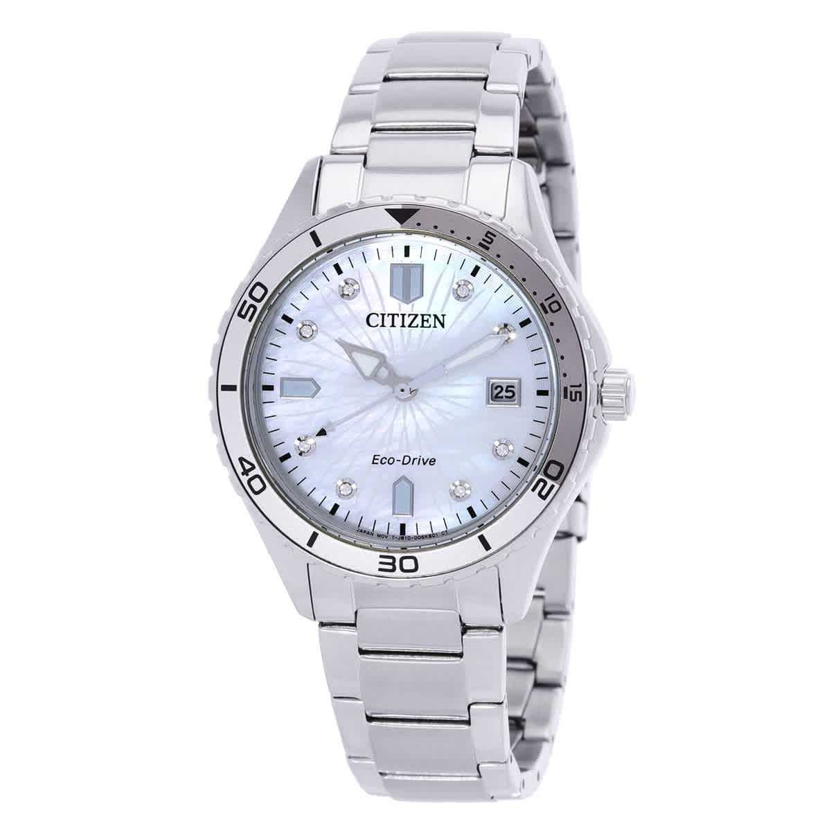 Citizen Marine Lady Eco-Drive Crystal MOP Dial Watch FE6170-88D | eBay