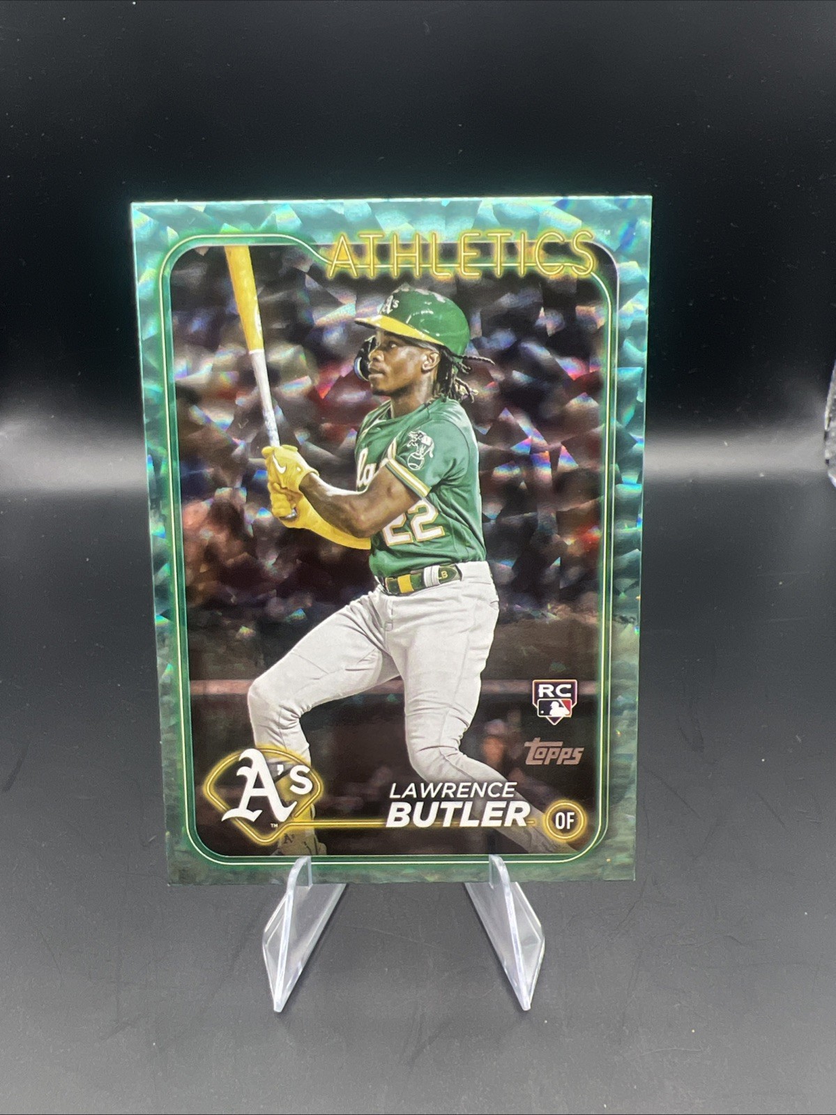 2024 Topps Series 2 #676 Lawrence Butler Aqua Foil 022/399 Jersey Number
