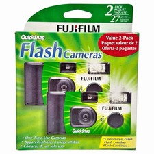 2 Pack Fujifilm QuickSnap Flash 400 Single Use Camera EXP 12/2025 NEW