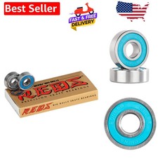 BIG BALLS 8 Pack Skateboard Bearings - 17 Larger for Faster Rolling
