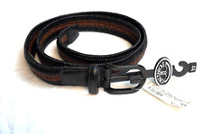 New $155 Torino Braided LEATHER Woven BELT Men's 44 2XL Brown Black USA MADE