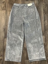 ana Highest Rise Barrel Wide Cropped Pants Women’s Size 6 Gray
