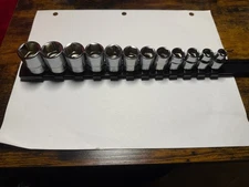 Snap-on Tools NEW 12-Piece 3/8" Drive METRIC Shallow 6-Point Socket Set 212FSMY
