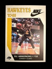 1987-88 Nike Iowa Hawkeyes B.J. ARMSTRONG Rookie card Nrmt/Nrmt+ Rare!