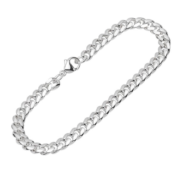 Armband 925 Sterling Silber 21Cm Panzerkette Oval Geschliffen Herren Armkette-image