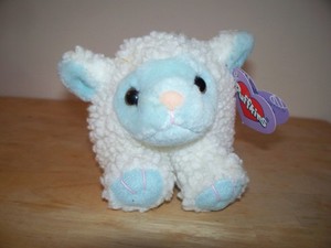 PUFFKINS BLUEBELLE SWIBCO BLUE WHITE LAMB SHEEP EASTER BEAN BAG PLUSH