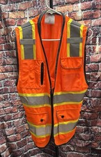 ArcRidge Hi-Vis Orange Reflective Safety Vest Size M SV432 ANSI/ISEA 107-2020