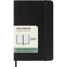 Moleskine, Moleskine Black Pocket Soft Cover 2027 Weekly Horizontal Planner
