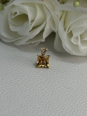 10K GELBGOLD CITRIN ANHÄNGER LÄNGE 0,40 ZOLL