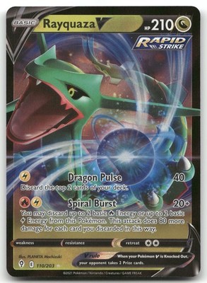 Rayquaza V #110/203 (Holo) (NM) SWSH07: Evolving Skies SWSH07 Pokemon