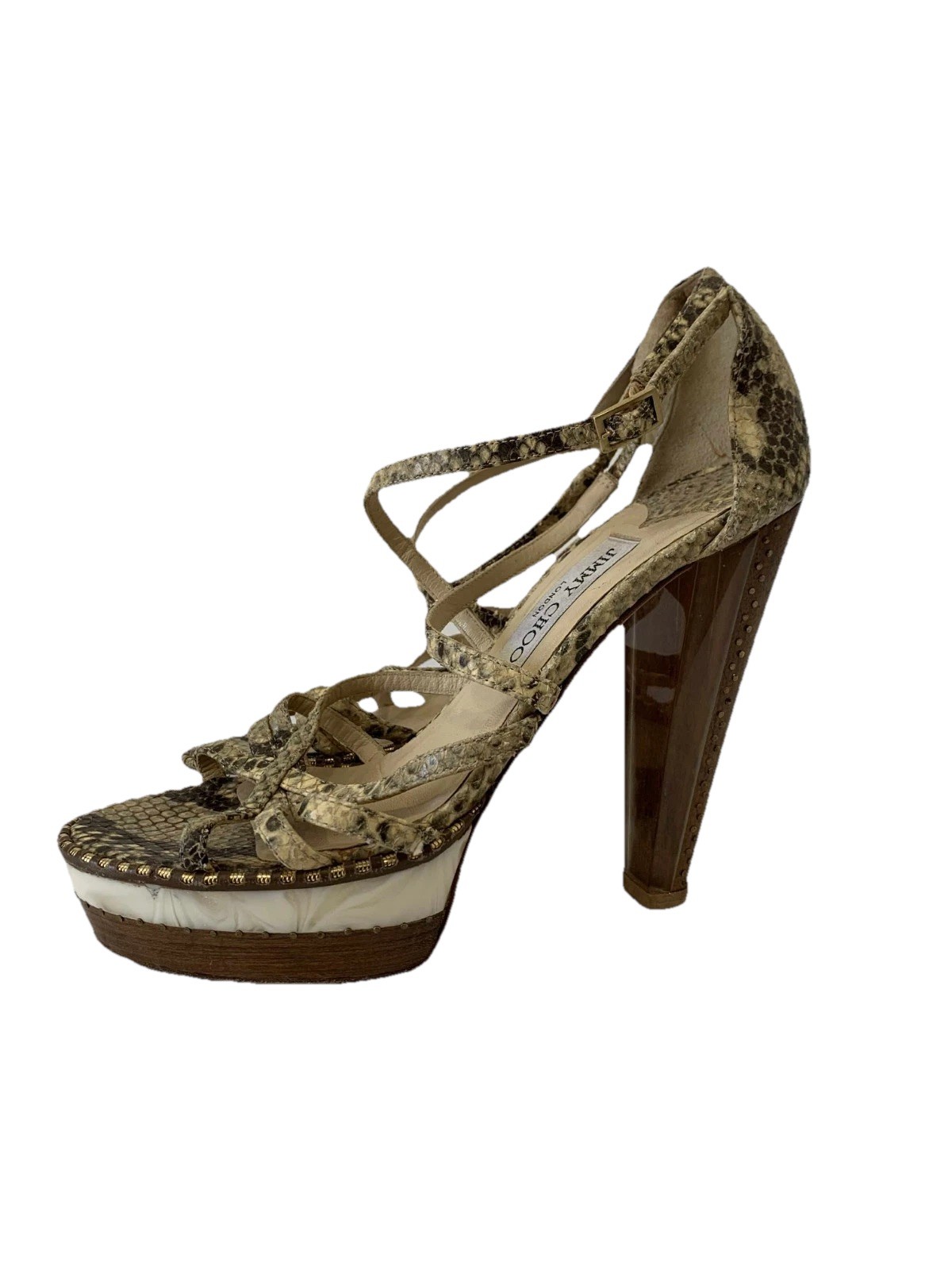 Jimmy Choo London Python Platform Heels Size 8.5 … - image 5