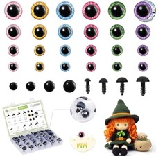 Crochet Safety Eyes 6-24mm 324 Pcs With Washers Glitter Amigurumi Craft