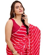 Women Soft Georgette Stylish Printed Ready To Wear Saree With Unstitched Blouse