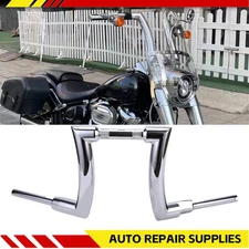 12" Rise 2'' Ape Hanger Handlebar Fit For Harley Road King Softail Deluxe Fatboy