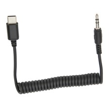 3.5mm TRRS Male To Type C Male Live Microphone Audio Adapter Spring Coiled