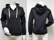 New with Tags! J. America Women's SMALL Black Hooded Sweatshirt Hoodie