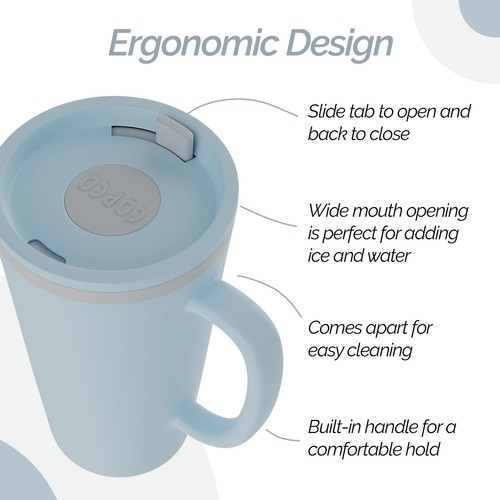 Copco 16oz Cone Desk Mug, Double Wall Insulated - Light Blue - Picture 5 of 7