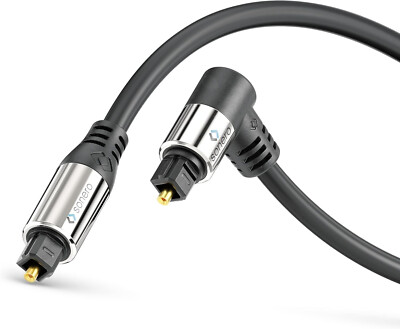 1,5m Premium optisches Toslink vergoldete abgewinkelte 90° Stecker 360° drehbar