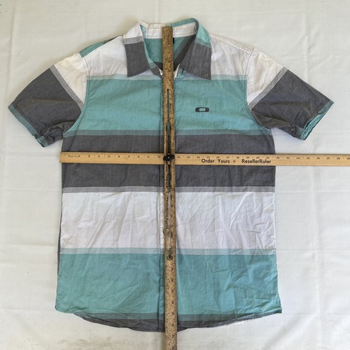 OAKLEY Shirt Men's Size Large Button Up Retro 90's y2K Striped Surf Skate 1402 - Picture 6 of 12