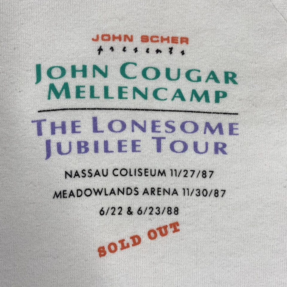 Sudadera De Colección Años 80 John Cougar Mellencamp Tour Cuello Redondo L Jubileo 1988 Limpia Foto 3 de 4