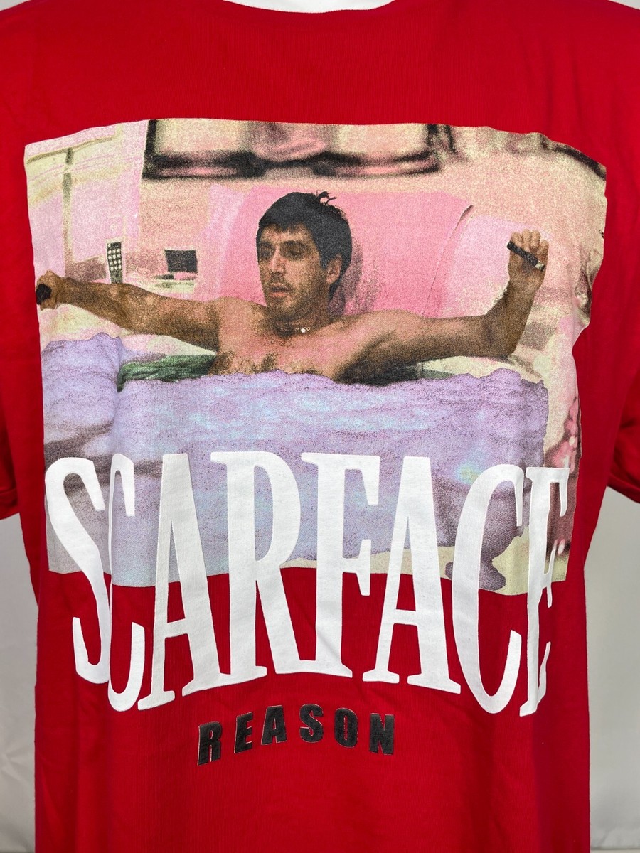 Tony Montana Scarface x Reason Collab Red Jacuzzi T-Shirt Men's