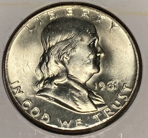 1961  D UNCIRCULATED Franklin Half Dollar **BEAUTIFUL COOIN**   1356