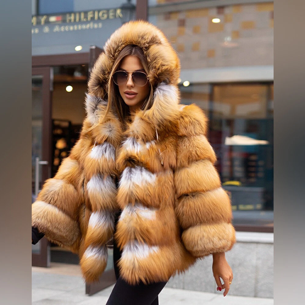 Red fluffy sales coat